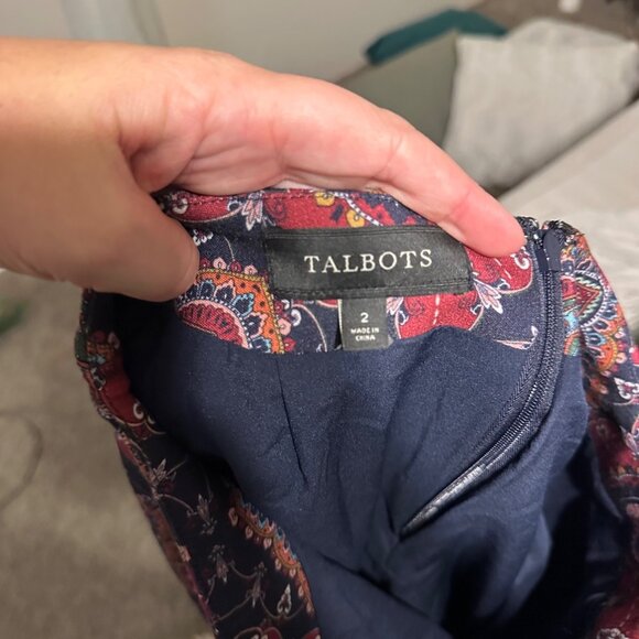 Talbots Kaleidoscope Paisley Multicolored Zip up 90’s Style Midi Pencil Skirt - Picture 8 of 9